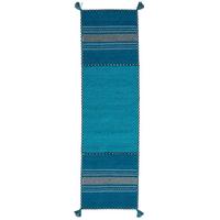 LÄUFER NATUR TEPPICH KELIM NAVARRO - Türkis, Textil (70/250cm) - Pergamon