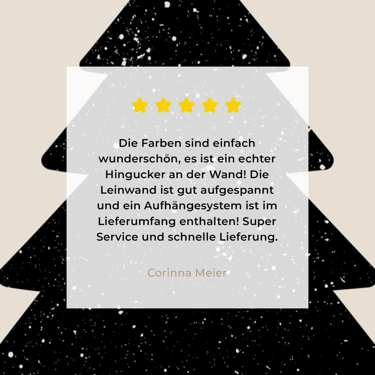LEINWANDBILD Weihnachtsbaum - Schwarz - Urlaub - Beige Room Decor 30x40 cm - Schwarz, Textil (30/40cm) - MuchoWow