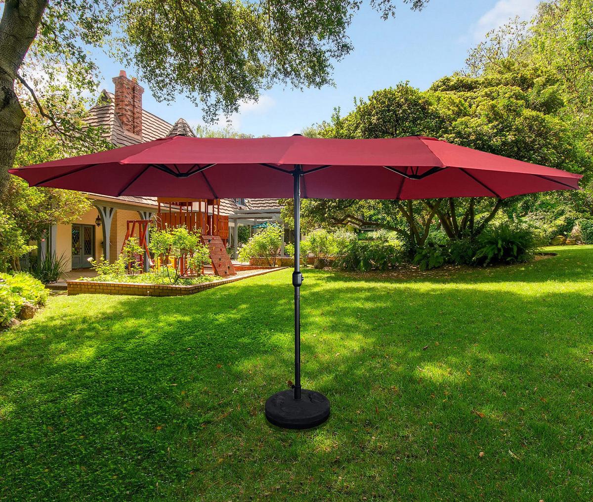 GARTENSCHIRM Rot 270/245/460 - Rot, Textil/Metall (270/460cm) - RAUMHIRSCH FURNITURE