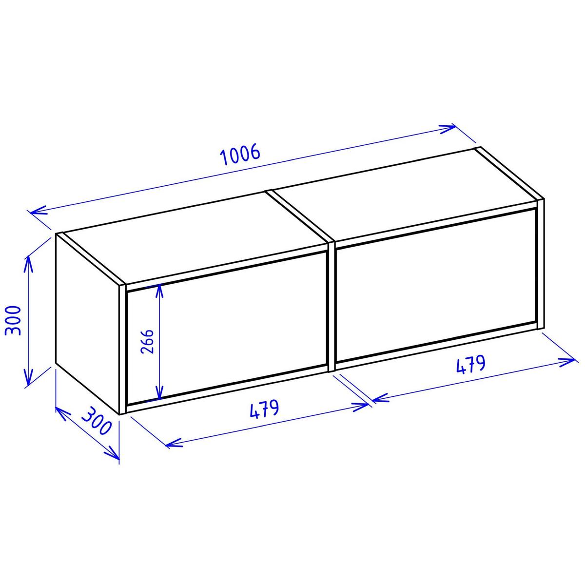 TV-LOWBOARD hängend, 2 Klappen, Walnuss, 100 cm - Dunkelbraun, Holzwerkstoff (100.6/30/30cm) - Selsey