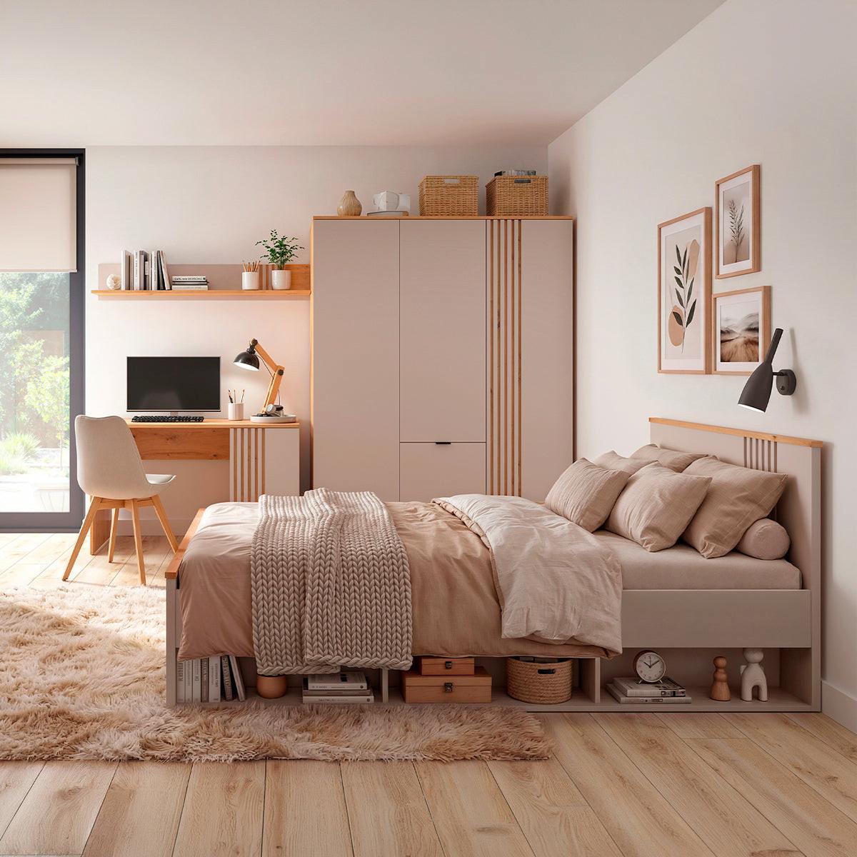BETT 120/200 Ezra Kaschmir - Kaschmir, Holzwerkstoff (120/200cm) - Petits-meubles