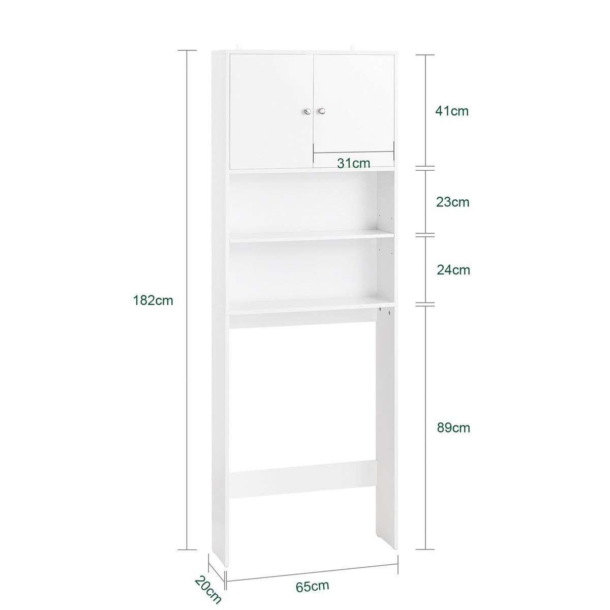 WASCHMASCHINENSCHRANK Weiß - Weiß, Holzwerkstoff (65/182/20cm) - SoBuy