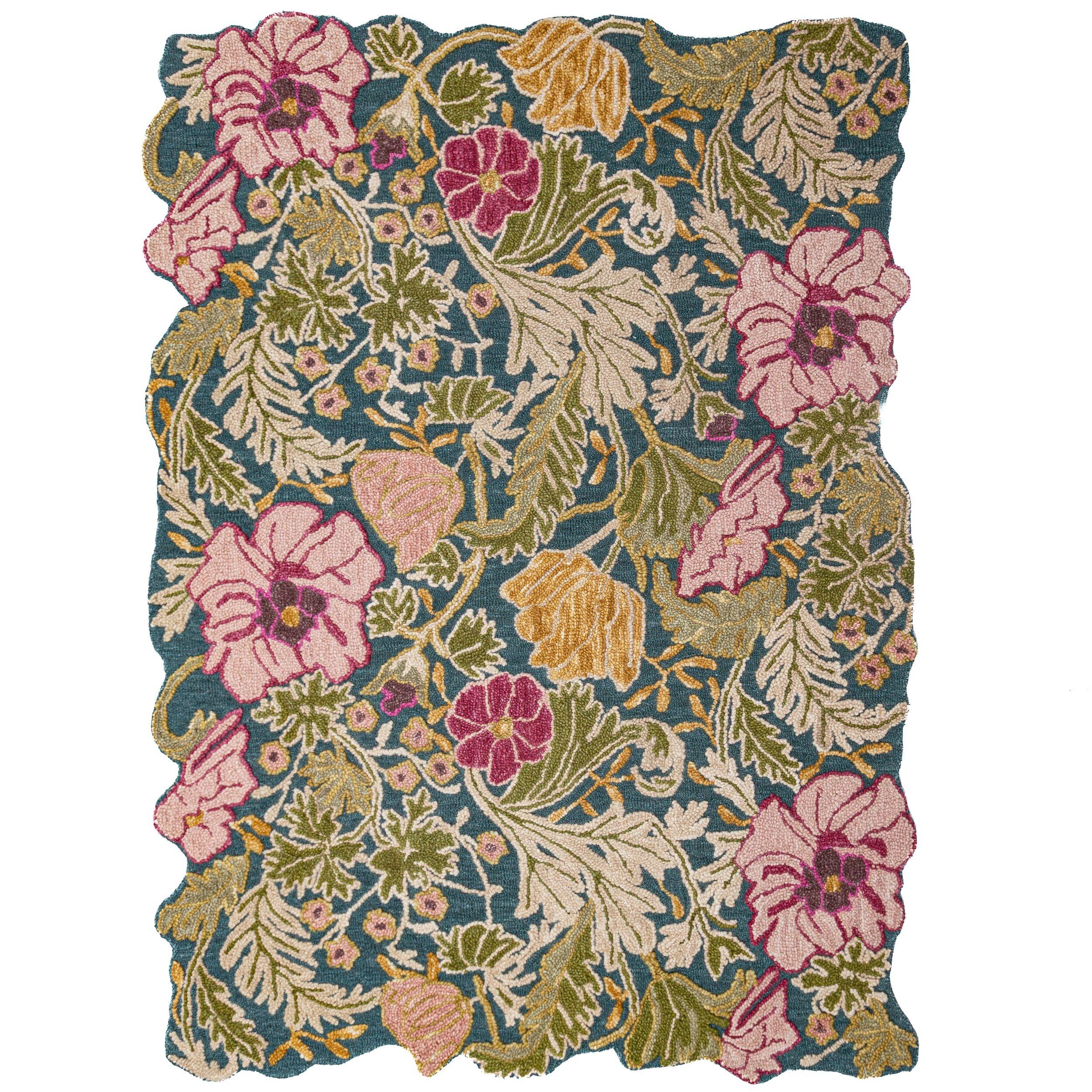 TEPPICH aus Wolle, handgetuftet, CHAR, in Multi, Blütenmuster, 200 x 290 cm - Multicolor, Textil (200/290cm) - KADIMA DESIGN