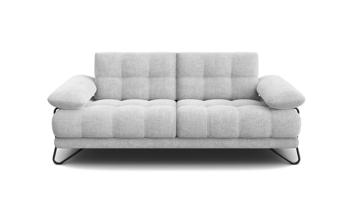 SOFA BUBBARA 2,5-Sitzer, hellgrau - Hellgrau/Schwarz, Holz/Textil (215/87/96cm) - Wozimo