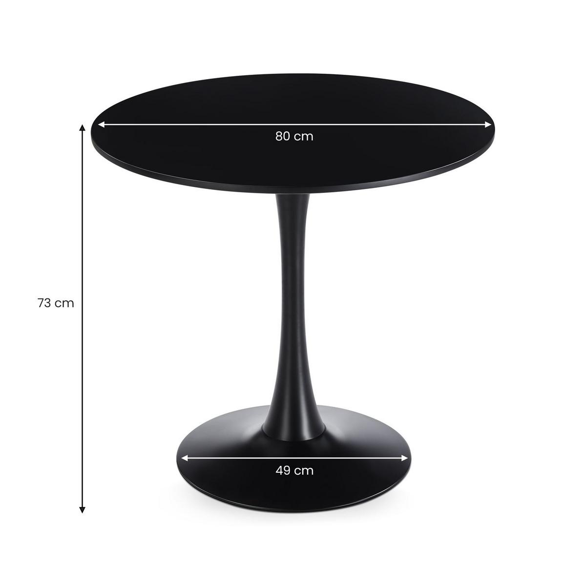 ESSTISCH LOIRE schwarz - Schwarz, Holzwerkstoff/Metall (80/80/73cm) - IDIMEX
