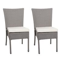 STUHL Grau, Cremeweiß 2er-Set - Weiß/Grau, Kunststoff (52/90/58cm) - MCW