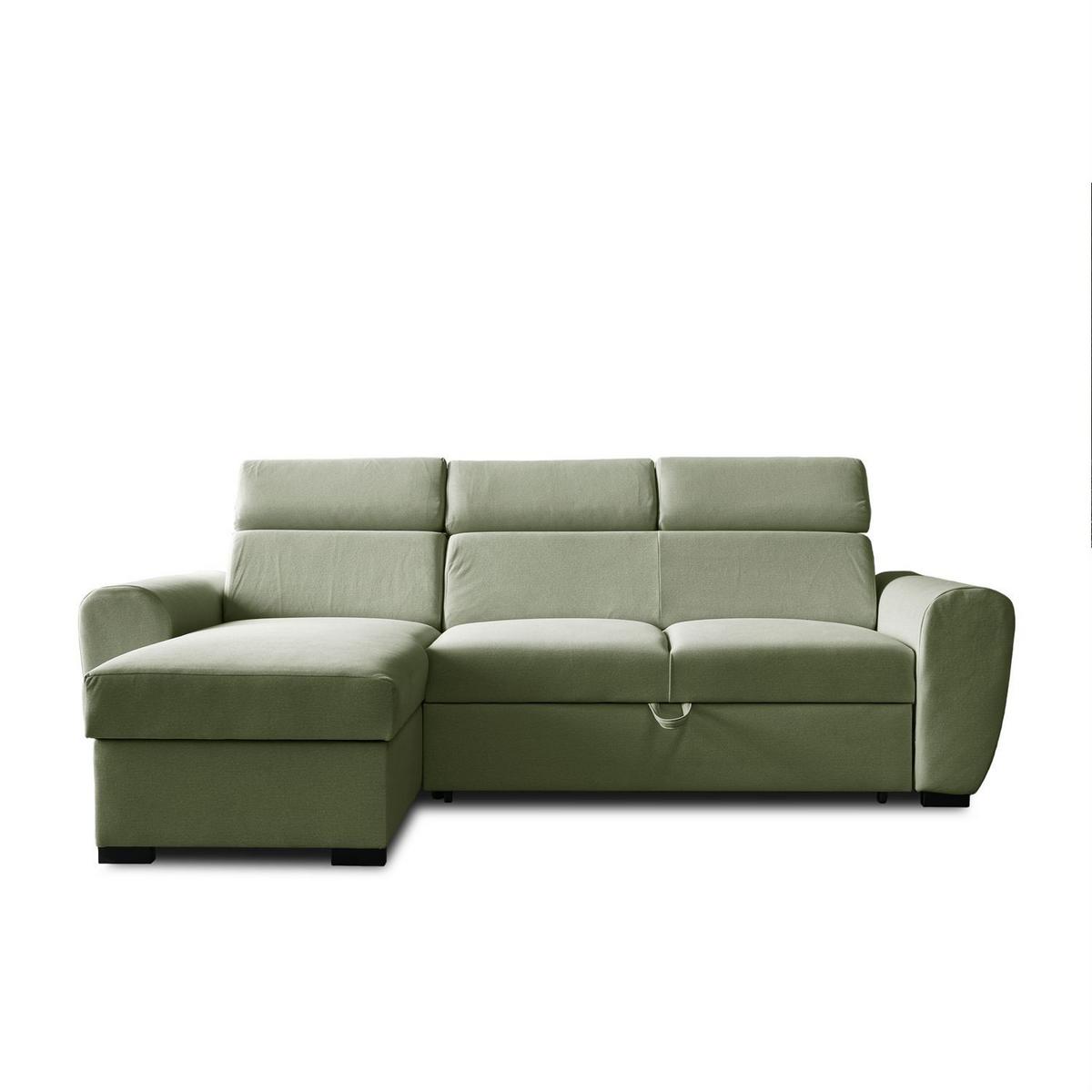 ECKSOFA FALCO mit Schlaffunktion Elli 36 - Grün, Textil (253/174cm) - Lookway