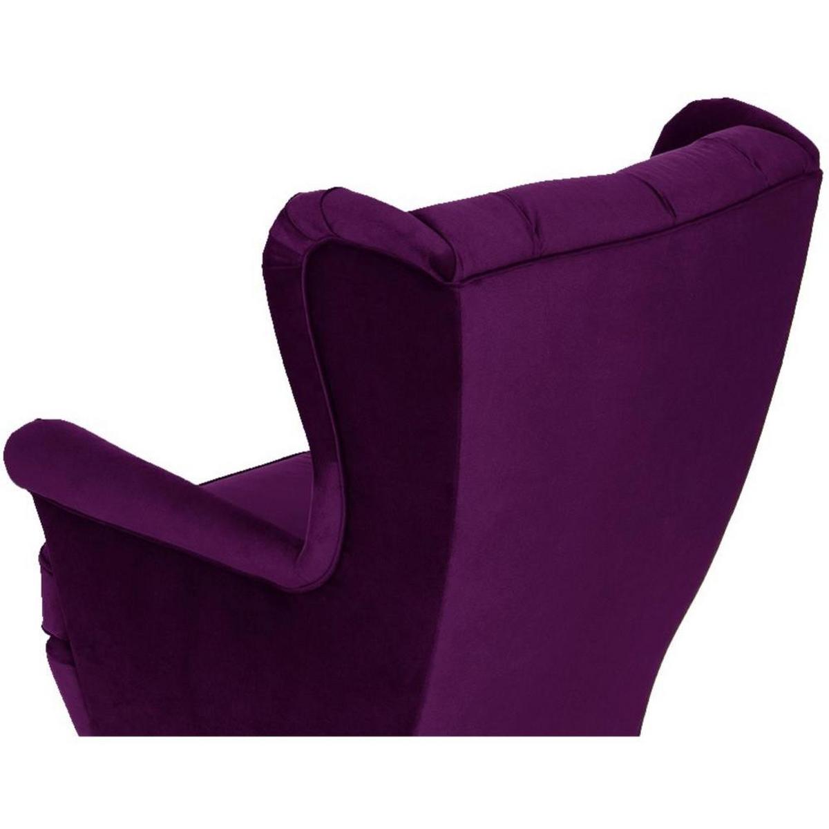 CHESTERFIELD-SESSEL Falco violett mit Holzbeinen - Wengefarben/Violett, Holz/Textil (82/102/92cm) - Beautysofa