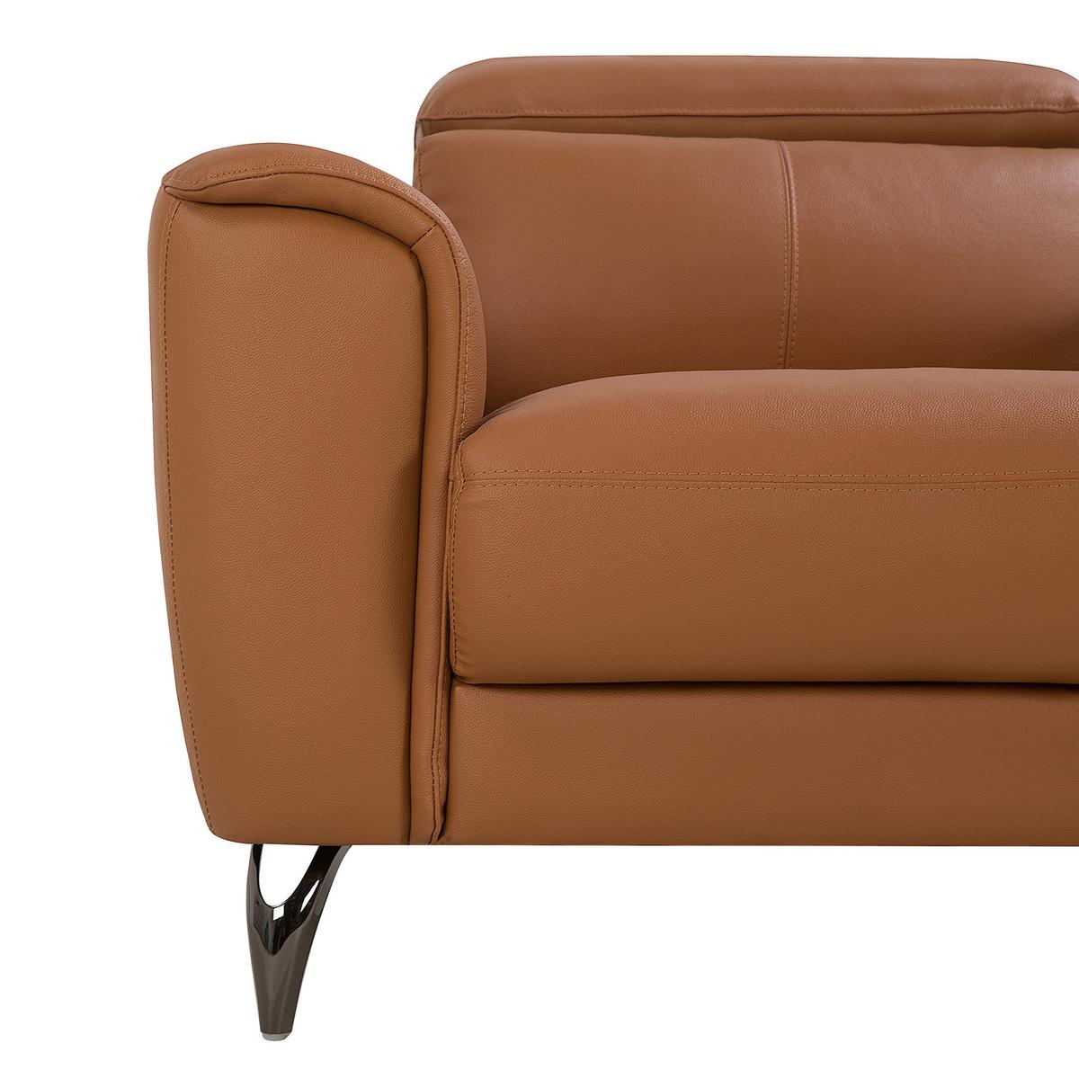 SOFA Leder Goldbraun Narwik - Goldfarben, Leder/Textil (203/93/98cm) - Beliani