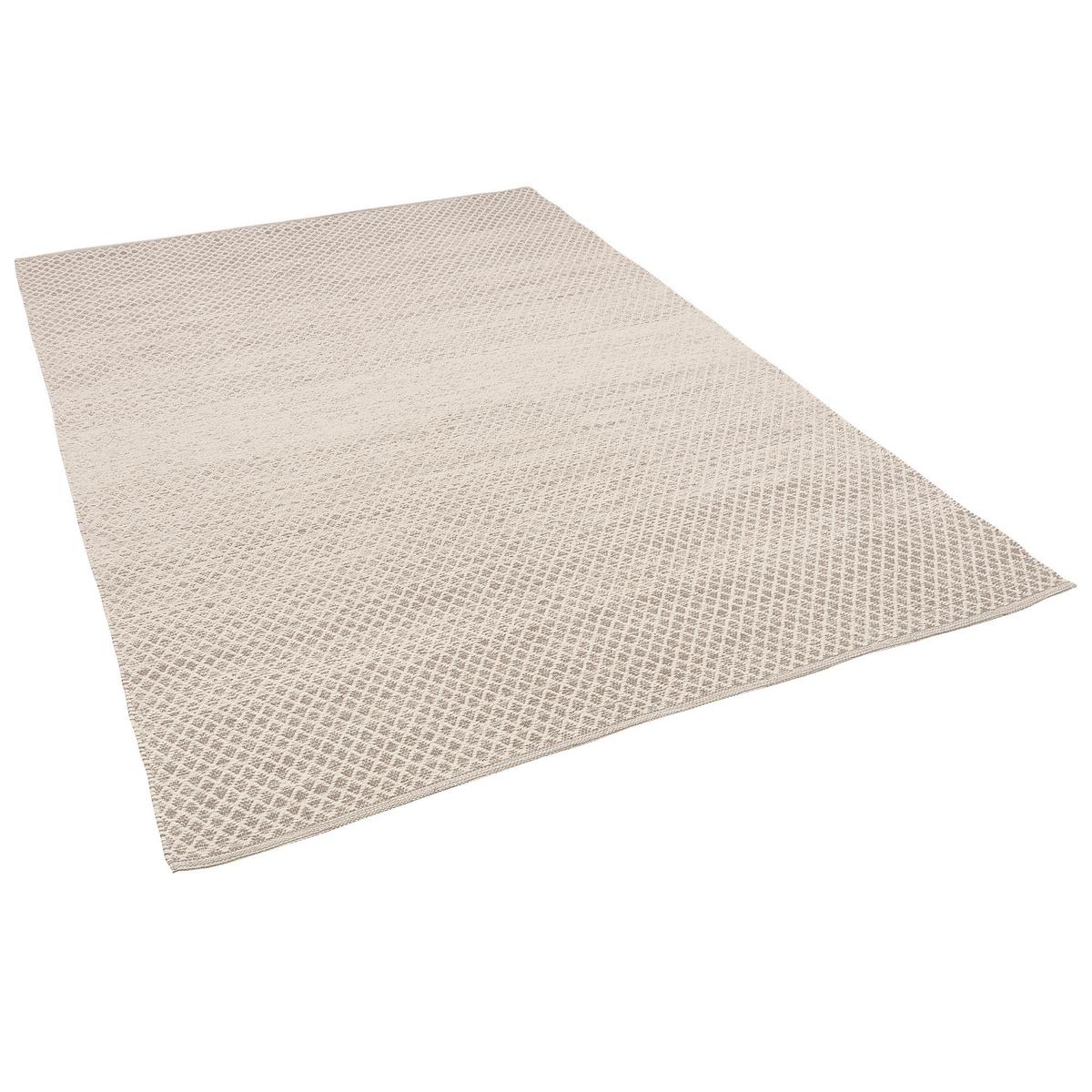 BAUMWOLLE NATUR KELIM TEPPICH SANDY MELIERT - Grau, Textil (70/140cm) - Pergamon