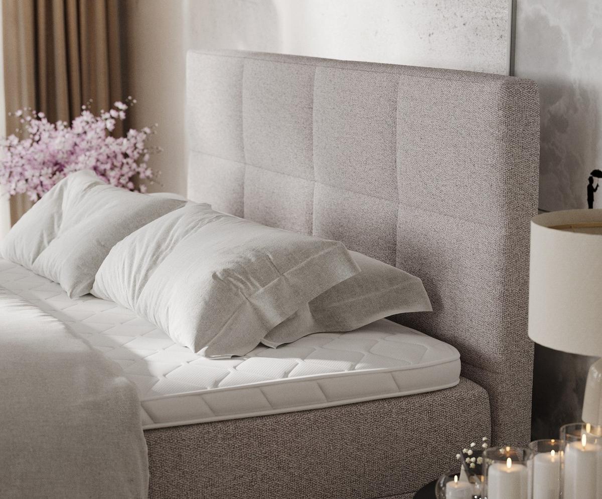 BOXBETT Velto 200/200 cm Beige im Riva Stoff - Beige/Schwarz, Holz/Holzwerkstoff (200/200cm) - AltaBeds