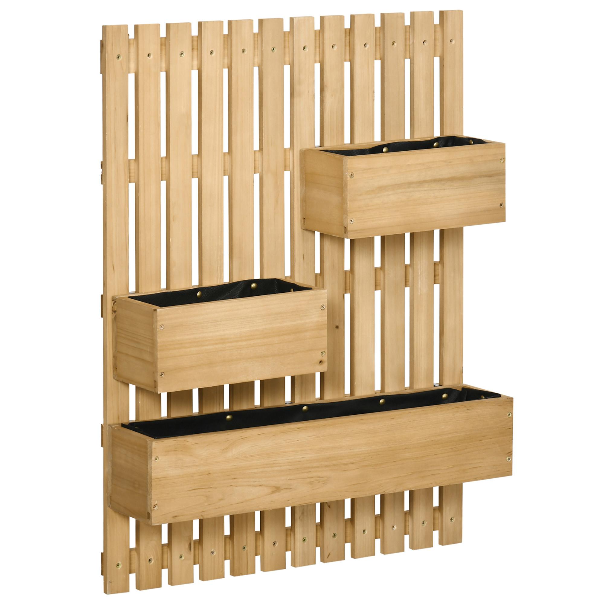 BLUMENKASTEN, Tannenholz, Naturholz - Naturfarben, Holz (16/80/60cm) - Outsunny