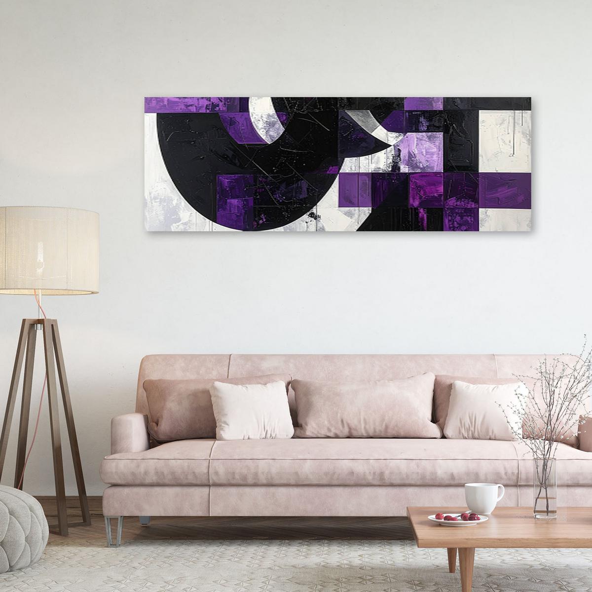LEINWANDBILD 3D und geometrisch 150x50cm - Lila, Textil (150/50cm) - Feeby