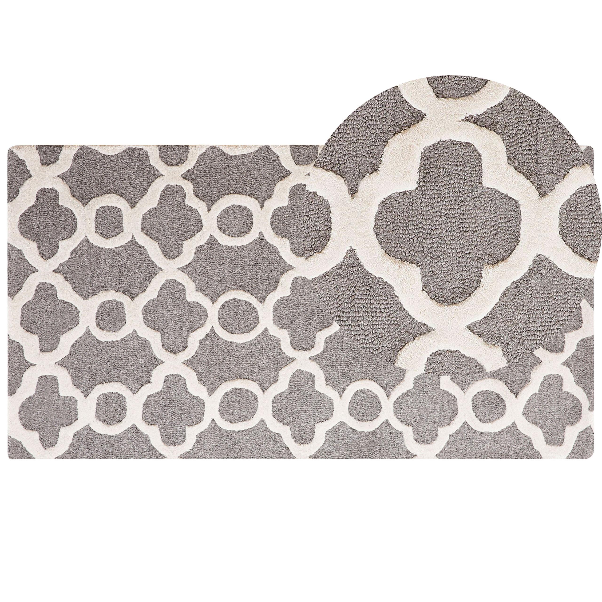 KURZFLOR-TEPPICH ZILE 80/150 cm - Grau, Textil (80/150cm) - Beliani