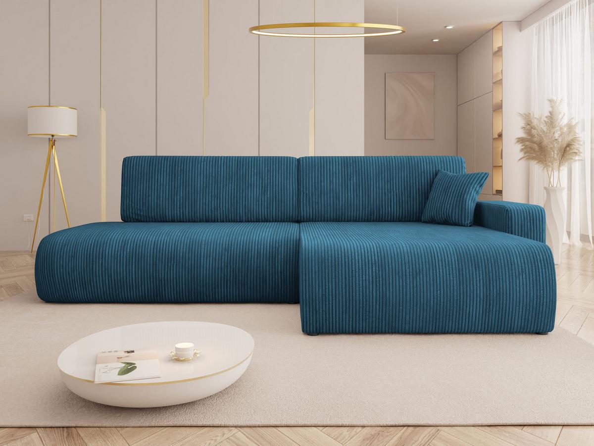 ECKSOFA Piano O Cord - Blau/Schwarz, Holz/Kunststoff (262/145cm) - MIRJAN24