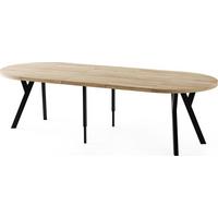 ESSTISCH Twixy XXL groß rund oval ausziehbar, Eiche Hell Braun 100-250/100/76 cm - Schwarz/Sonoma Eiche, Holz/Holzwerkstoff (100/250/76cm) - WFL GROUP