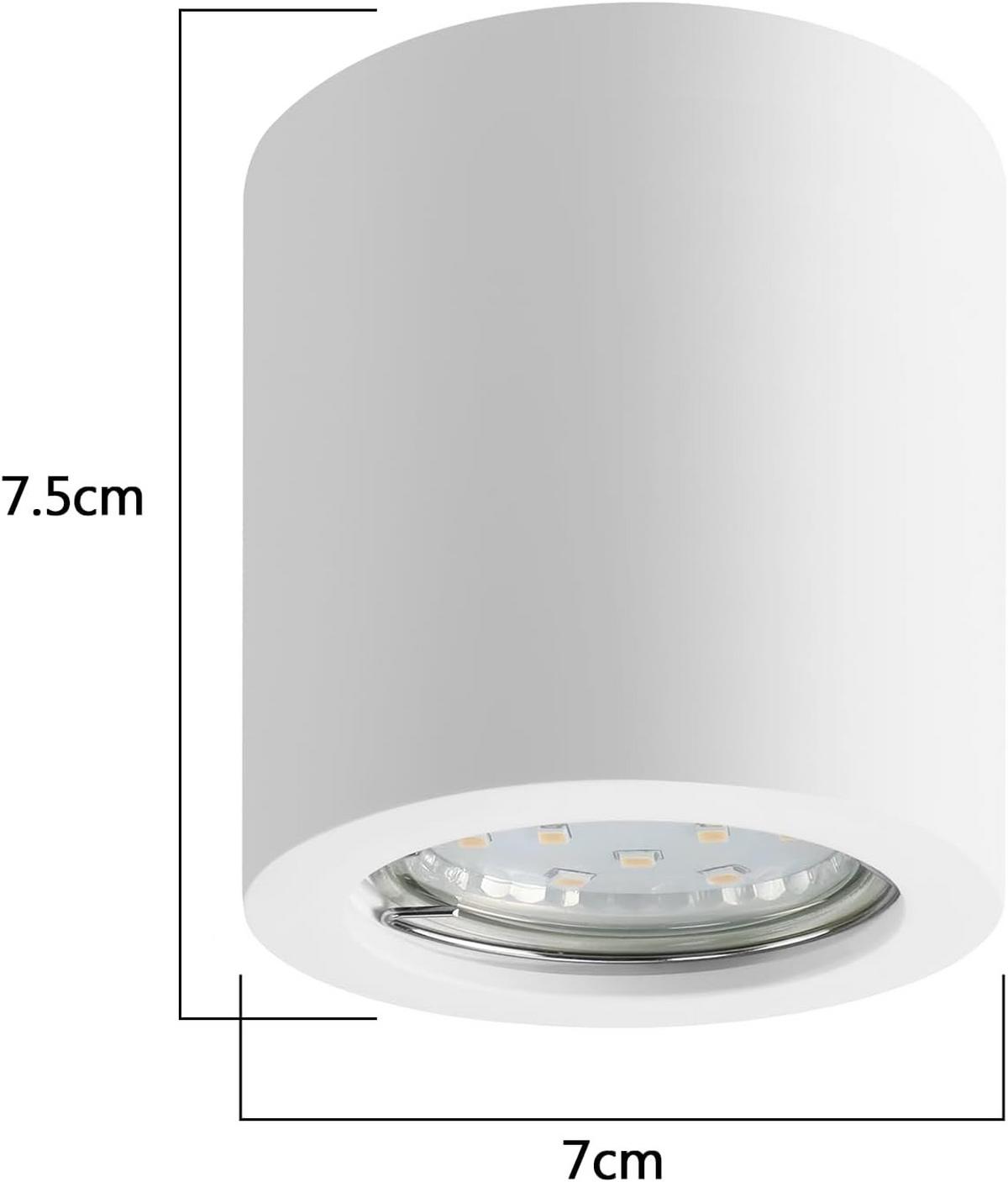 DECKENSTRAHLER Glühra 7/7/7.5 cm - Weiß, Metall (7.5/7/7cm) - ZMH