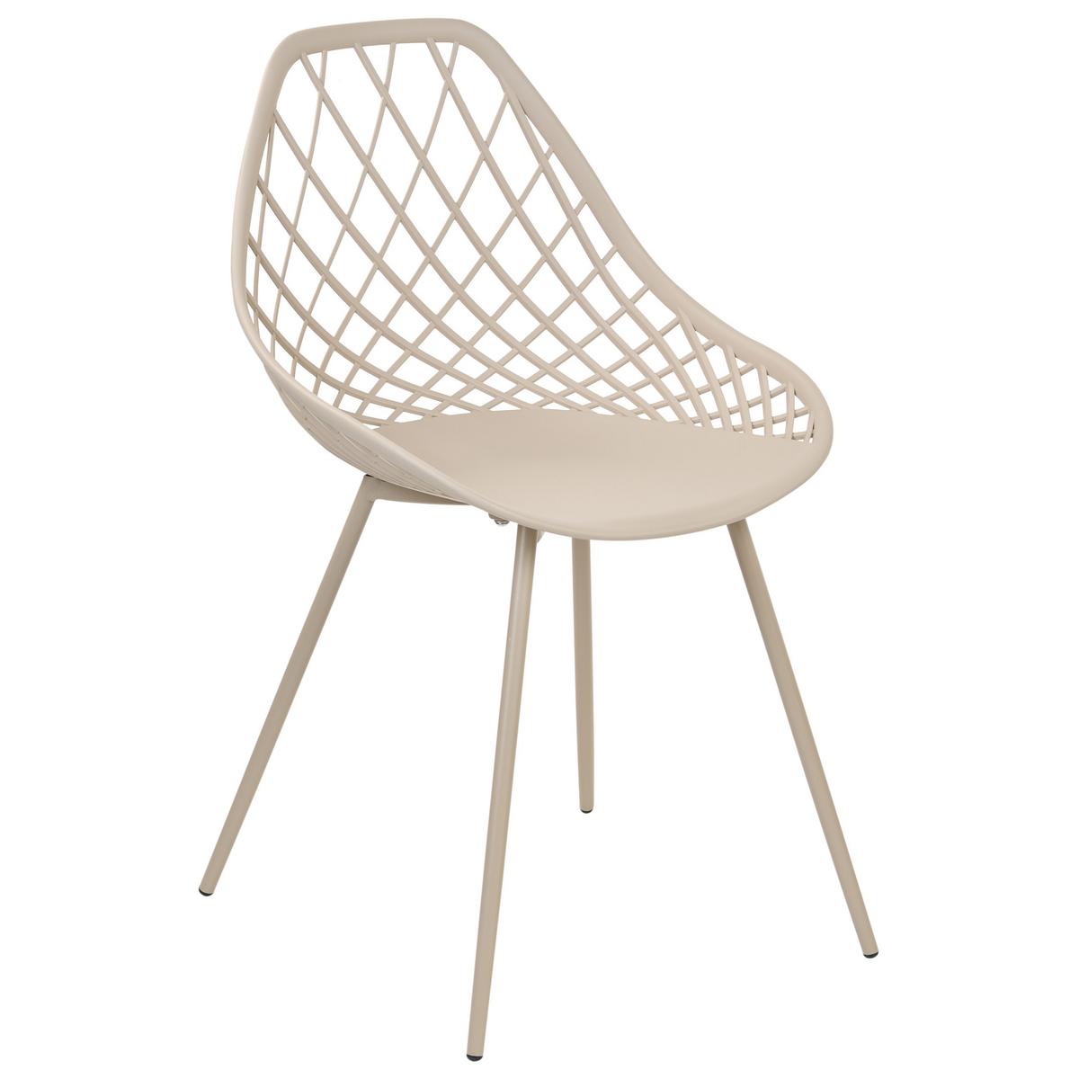 ESSZIMMERSTUHL 2er-Set Kunststoff Beige Canton II - Beige, Kunststoff/Metall (46/86/52cm) - Beliani
