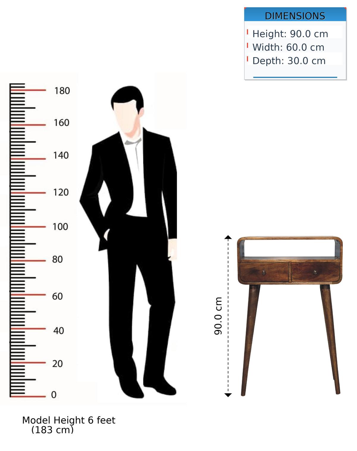 KONSOLENTISCH Grau gewaschenes Finish, 2 Schubladen, 1 offenes Regal, Braun - Graubraun/Braun, Holz (60/30/90cm) - Artisan Furniture