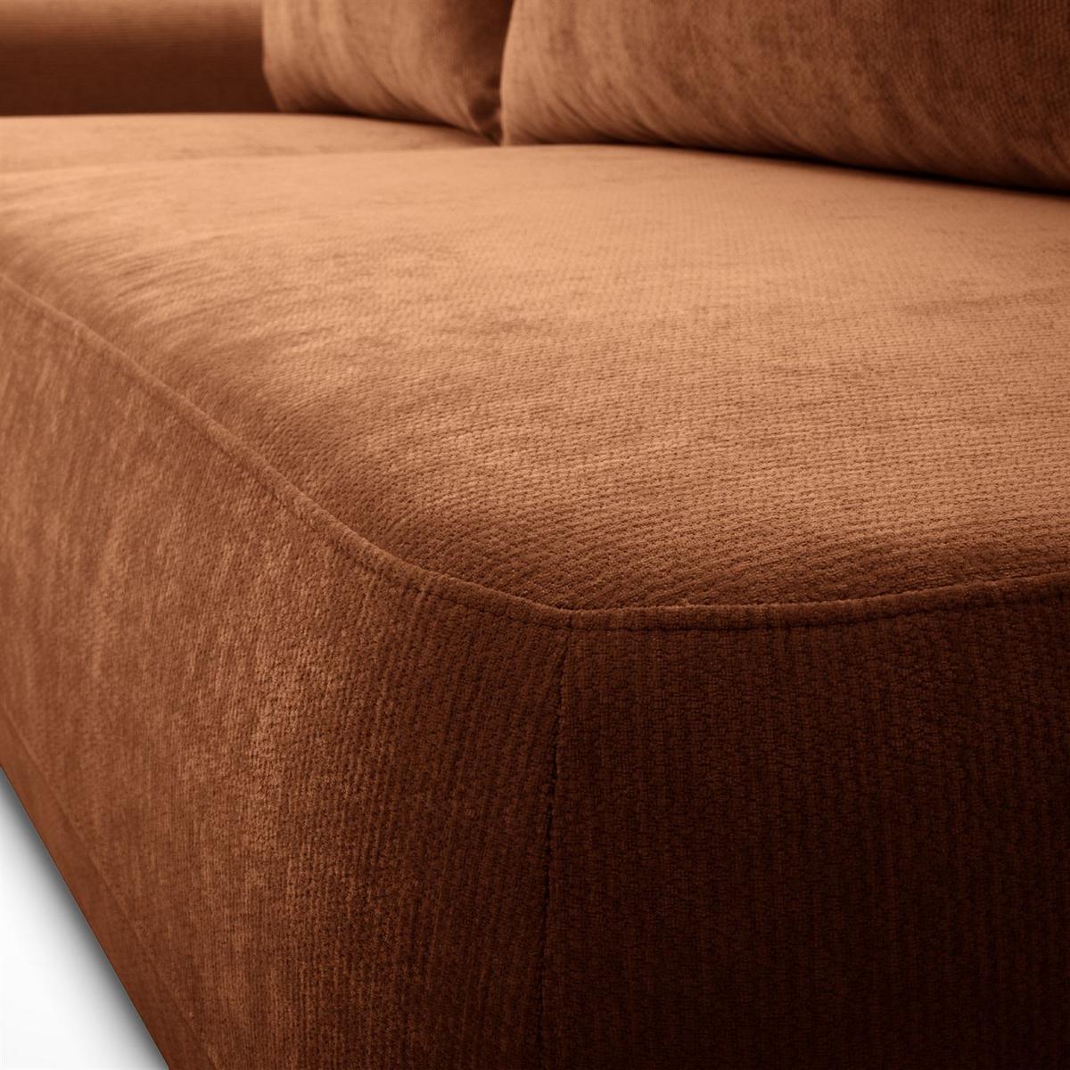 ECKSOFA GOYA mit Schlaffunktion und Bettkasten, Linke, Perfect Harmony 52 - Rotbraun, Textil (184/302cm) - Lookway