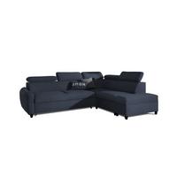 ECKSOFA Schlafsofa Anton In Esito - Dunkelblau, Holzwerkstoff/Textil (265/205cm) - Fun Möbel