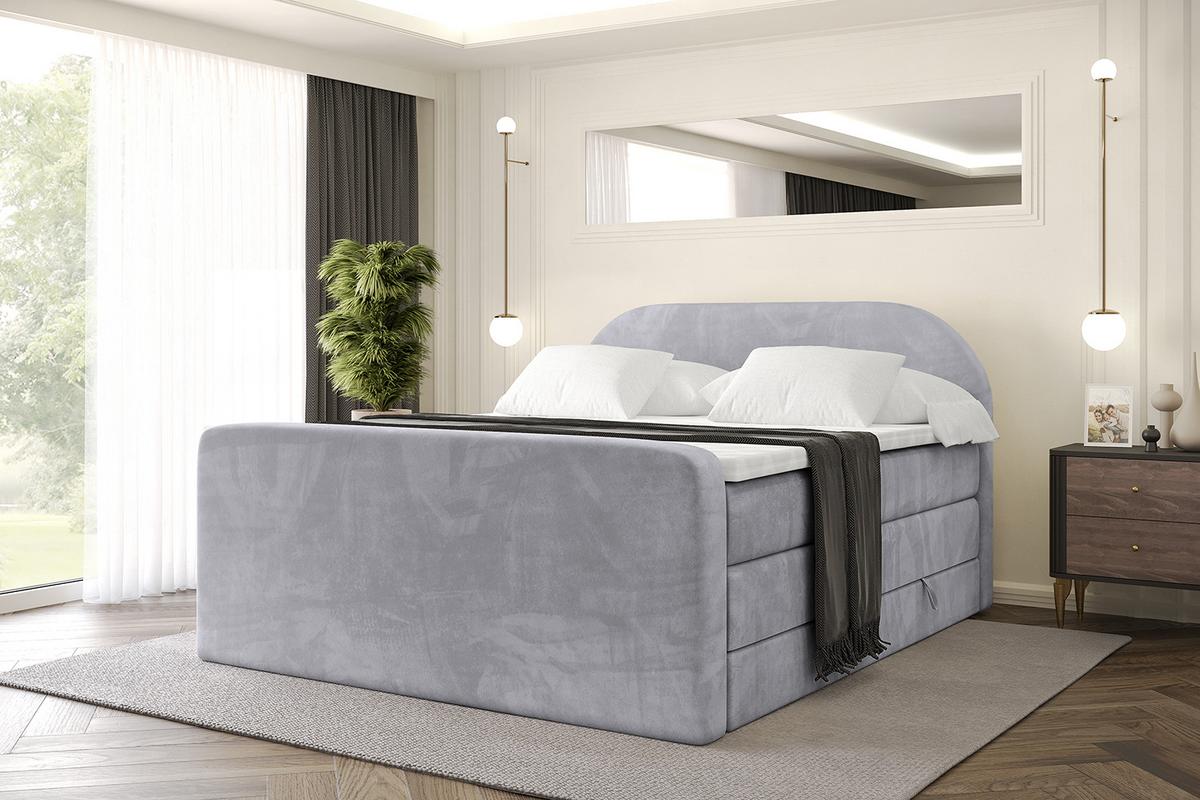 BOXSPRINGBETT mit Matratze und Lattenrost - NOX-Z KING-200x200 - Grau Monolith - Grau, Holzwerkstoff (200/200cm) - ALTDECOR