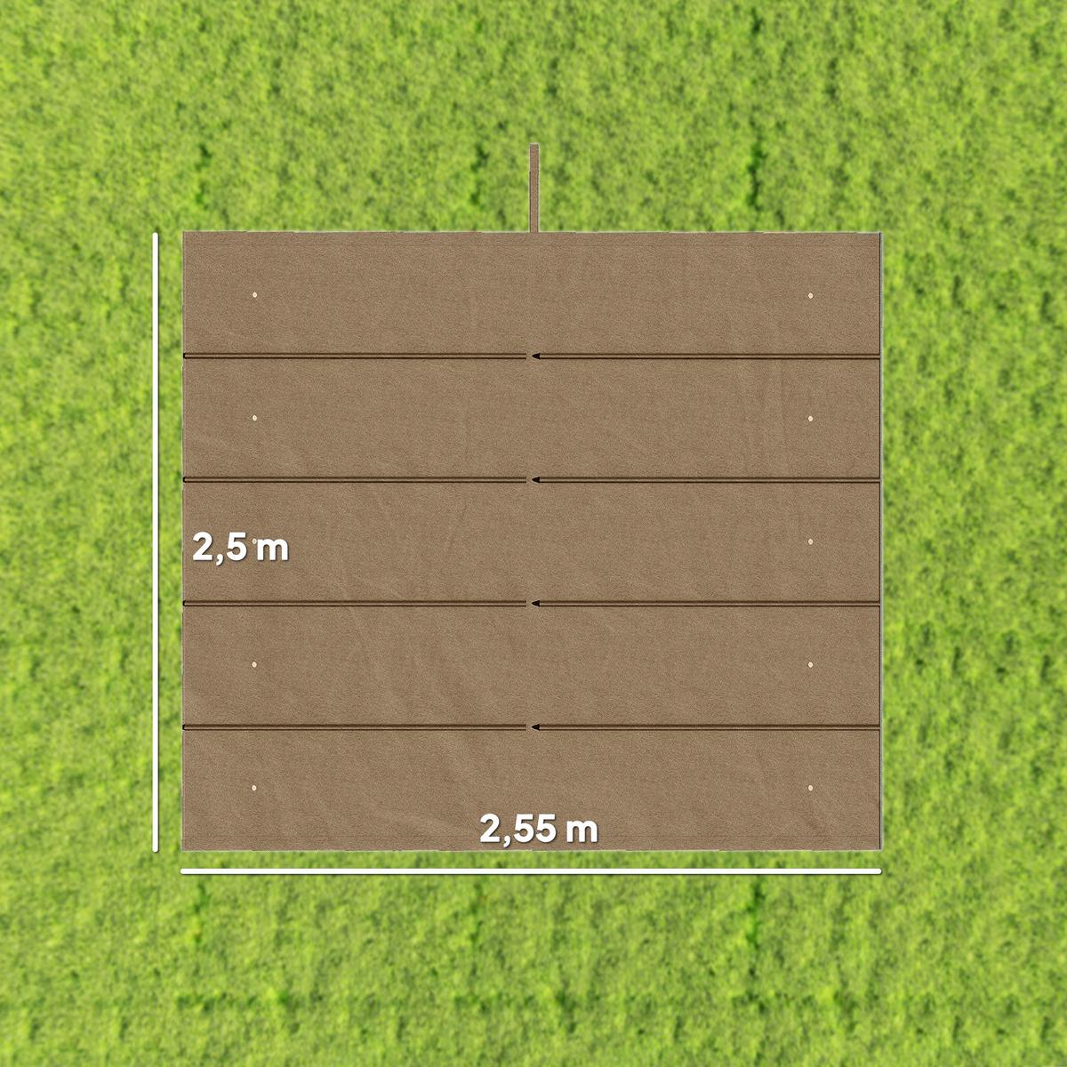 ERSATZDACH aus Polyester Braun - Braun, Textil (255/6/250cm) - Outsunny
