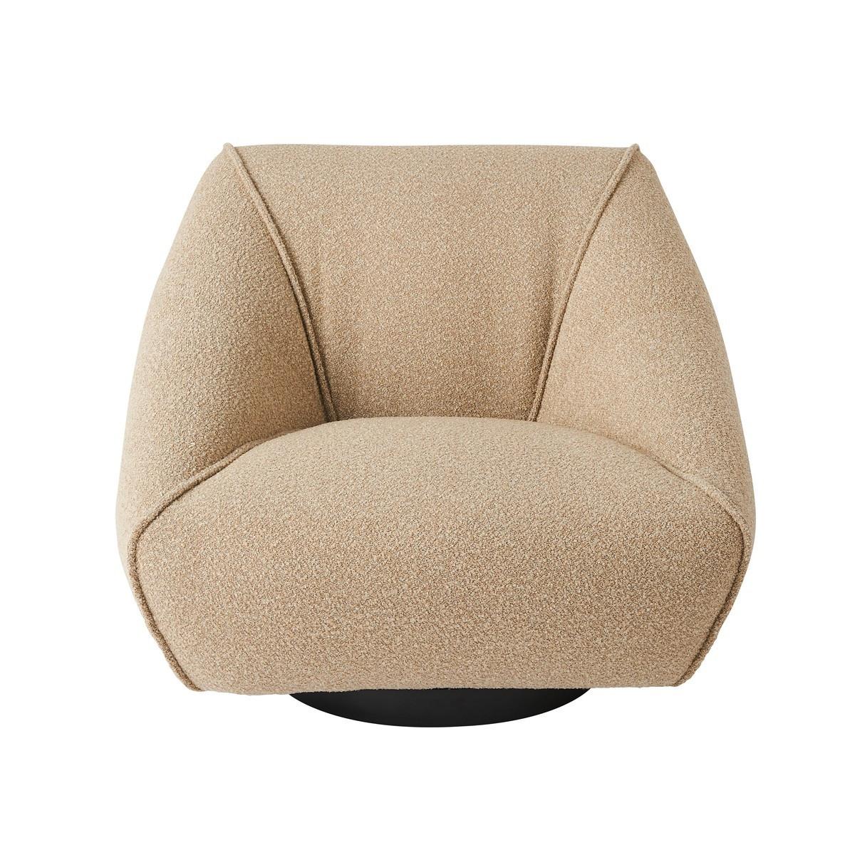 DREHSTUHL aus Leinenstoff - 91/88/67 cm - Grau, Textil (91/67/87cm) - Signature