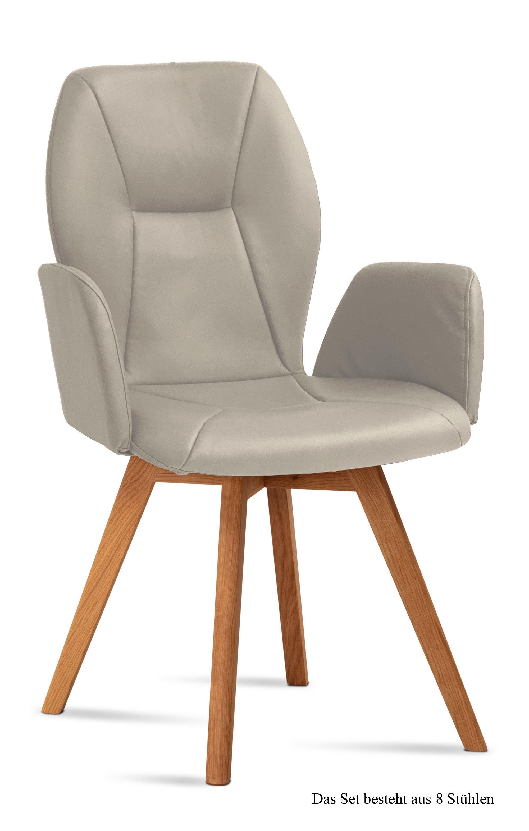 ARMLEHNSTUHL (8er-Set) Donka 58x92x60 Eiche geölt/Natur - Eichefarben/Naturfarben, Kunststoff (60/92/58cm) - 58aufmkessel