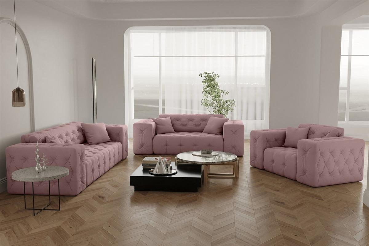 ECKSOFA Chantal - Pink, Holzwerkstoff/Textil (246/246cm) - Fun Möbel
