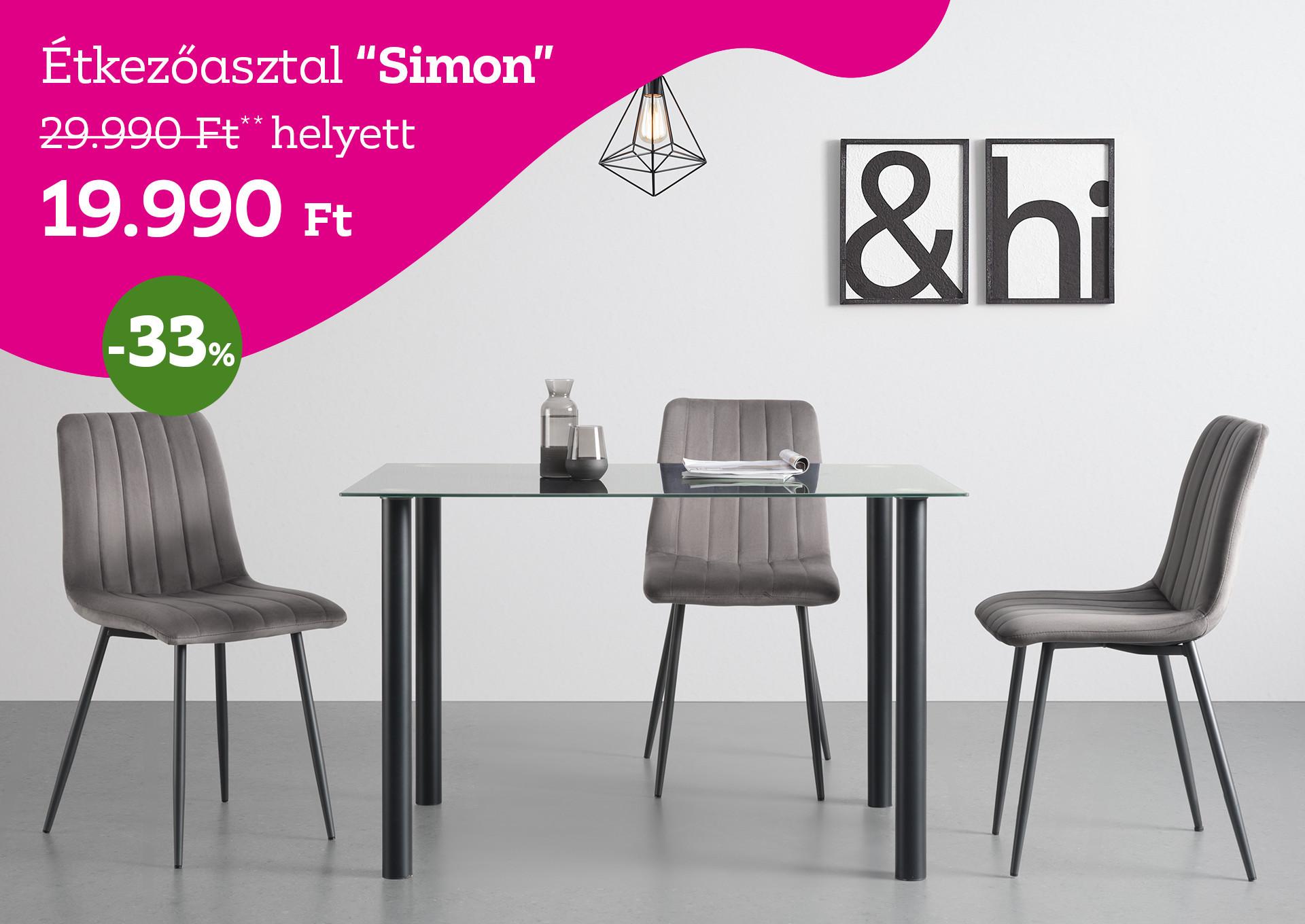 Étkezőasztal Simon 29990 Forint helyett 19990 Forint, kedvezmény mértéke 33%