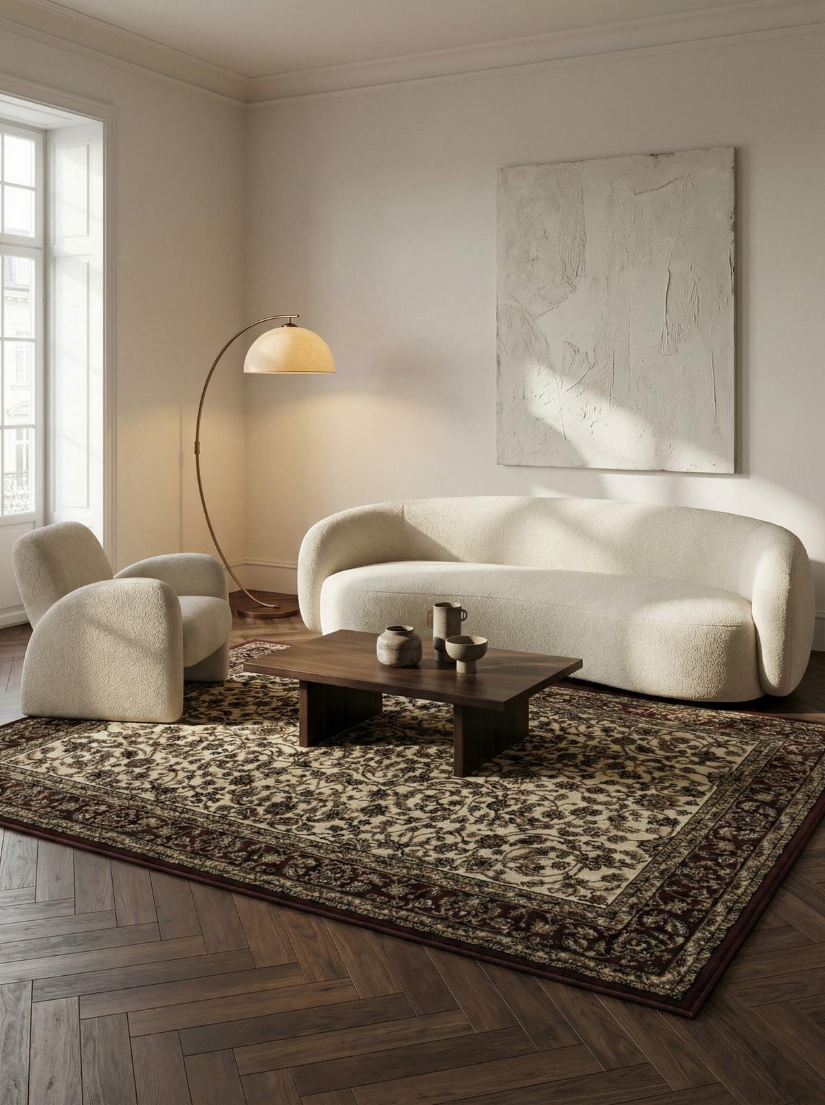 TEPPICH Kurzflor GEISLER in Creme, orientalisch, 80 x 150 cm - Beige, Textil (150/80cm) - KADIMA DESIGN
