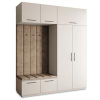 GARDEROBENSCHRANK REMA 200/240/60 cm Modern Garderobe-Set Kaschmir - Kaschmir/Mokka, Holzwerkstoff (200/240/60cm) - MASSENO