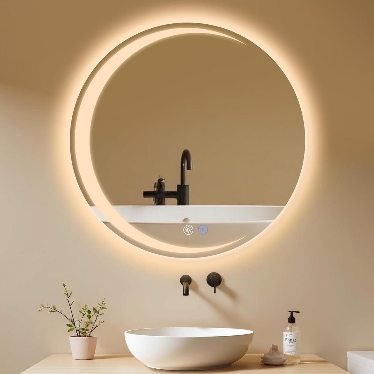 BADSPIEGEL Modern Linas 80/2.4/80 cm - Silberfarben, Glas/Metall (2.4/80/80cm) - ZMH