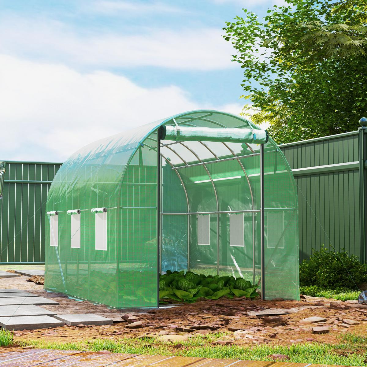 FOLIENTUNNEL, 300L x 200B x 195H cm - Grün, Kunststoff (200/195/300cm) - Outsunny