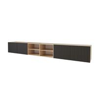 LOWBOARD KITO-W 3x100x40x40 cm - Artisan / Schwarz - Schwarz/Eiche Artisan, Holzwerkstoff (300/40/40cm) - ALTDECOR