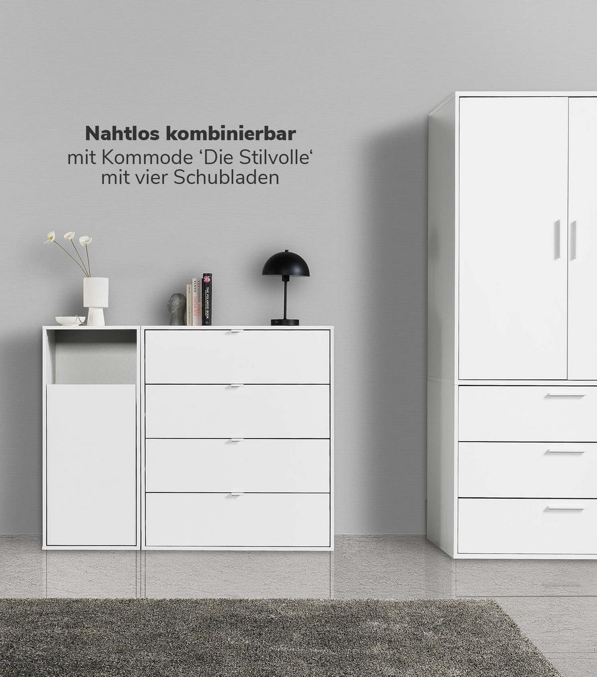 WÄSCHESCHRANK Der Wäschehüter - Weiß, Holzwerkstoff (41/95/40cm) - Mokebo