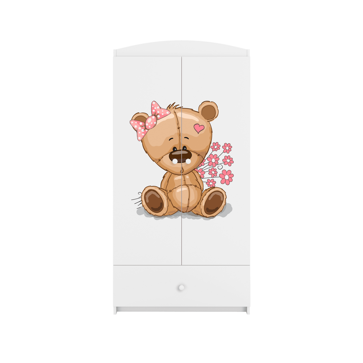 KINDERKLEIDERSCHRANK Teddybär II - Weiß, Holzwerkstoff (90/175/52cm) - RAUMHIRSCH FURNITURE