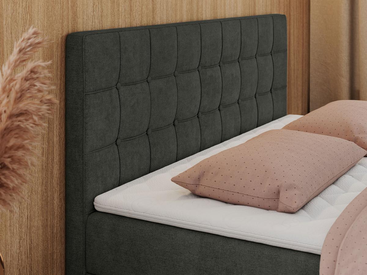 BOXBETT CARMEN 200/200 Dunkelgrau Struktur - H3 - Dunkelgrau, Holz/Textil (200/200cm) - MKS