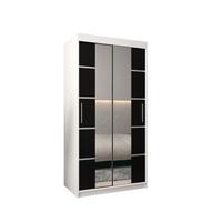 SCHWEBETÜRENSCHRANK 200/100/62 2-türig - Silberfarben/Schwarz, Holz/Kunststoff (100/200/62cm) - MÖBEL KRYSPOL