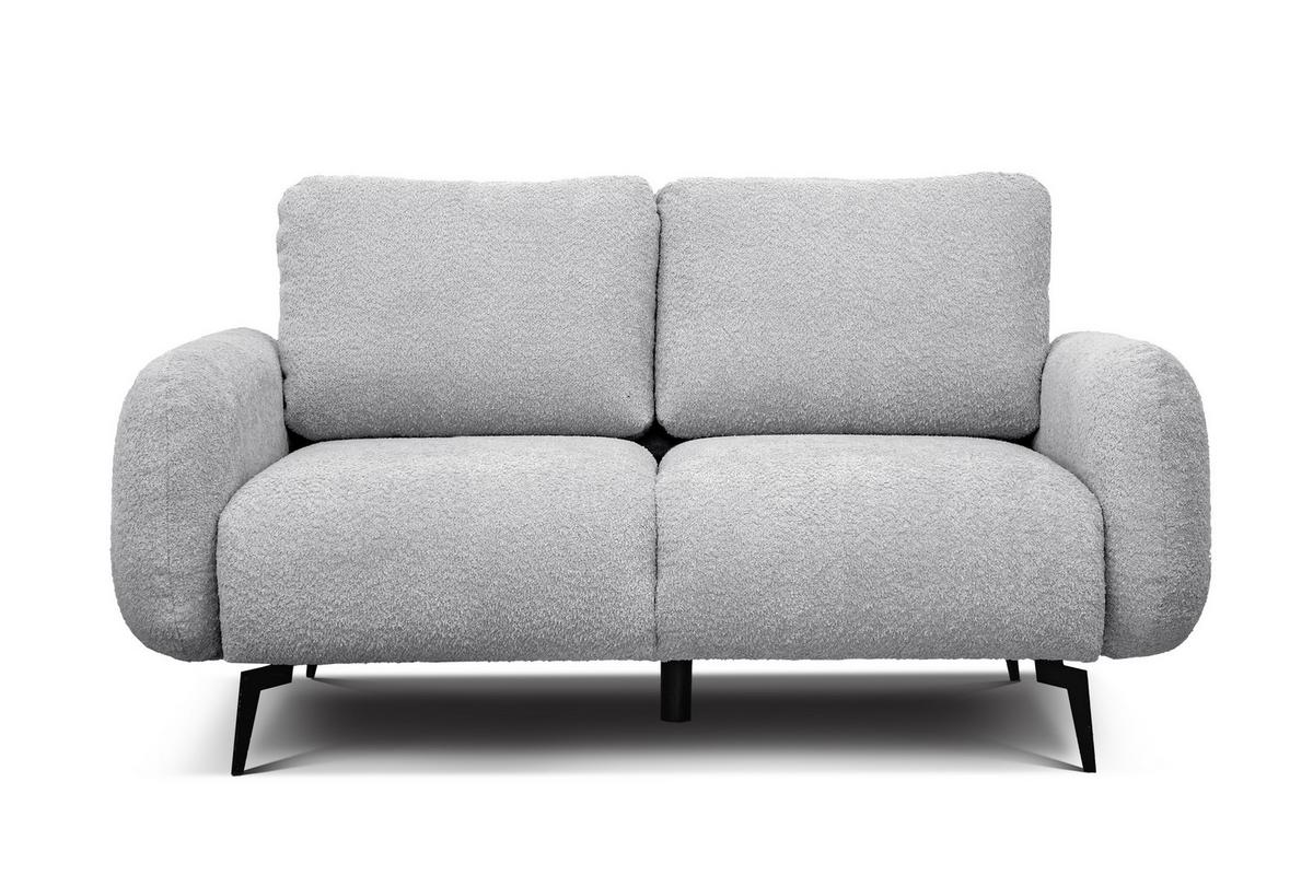 SOFA FEBE 2-Sitzer, hellgrau - Hellgrau/Schwarz, Holz/Textil (160/82/96cm) - Wozimo