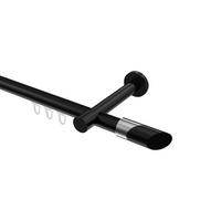 GARDINENSTANGE INNENLAUF Prestige Verano 520 cm (geteilt in 4 x 130 cm), 1-läufig, 20 mm Ø Schwarz - Chromfarben/Schwarz, Metall (520cm) - INTERDECO
