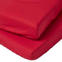 KINDER-SPANNBETTLAKEN 2er-Set, Ägyptische Baumwolle, 70/140 cm - Rot, Textil (70/140cm) - Homescapes