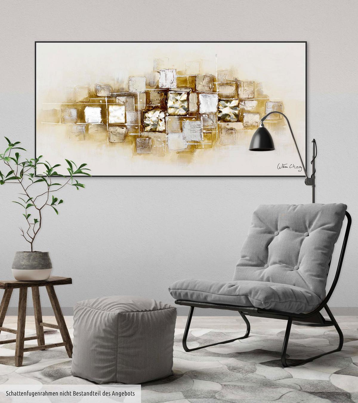 ÖLGEMÄLDE 120/60 cm - Beige/Braun, Holz/Textil (120/60cm) - KUNSTLOFT