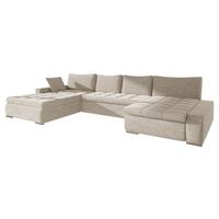 WOHNLANDSCHAFT Caro - Champagner/Silberfarben, Holz/Textil (394/80/213cm) - MIRJAN24