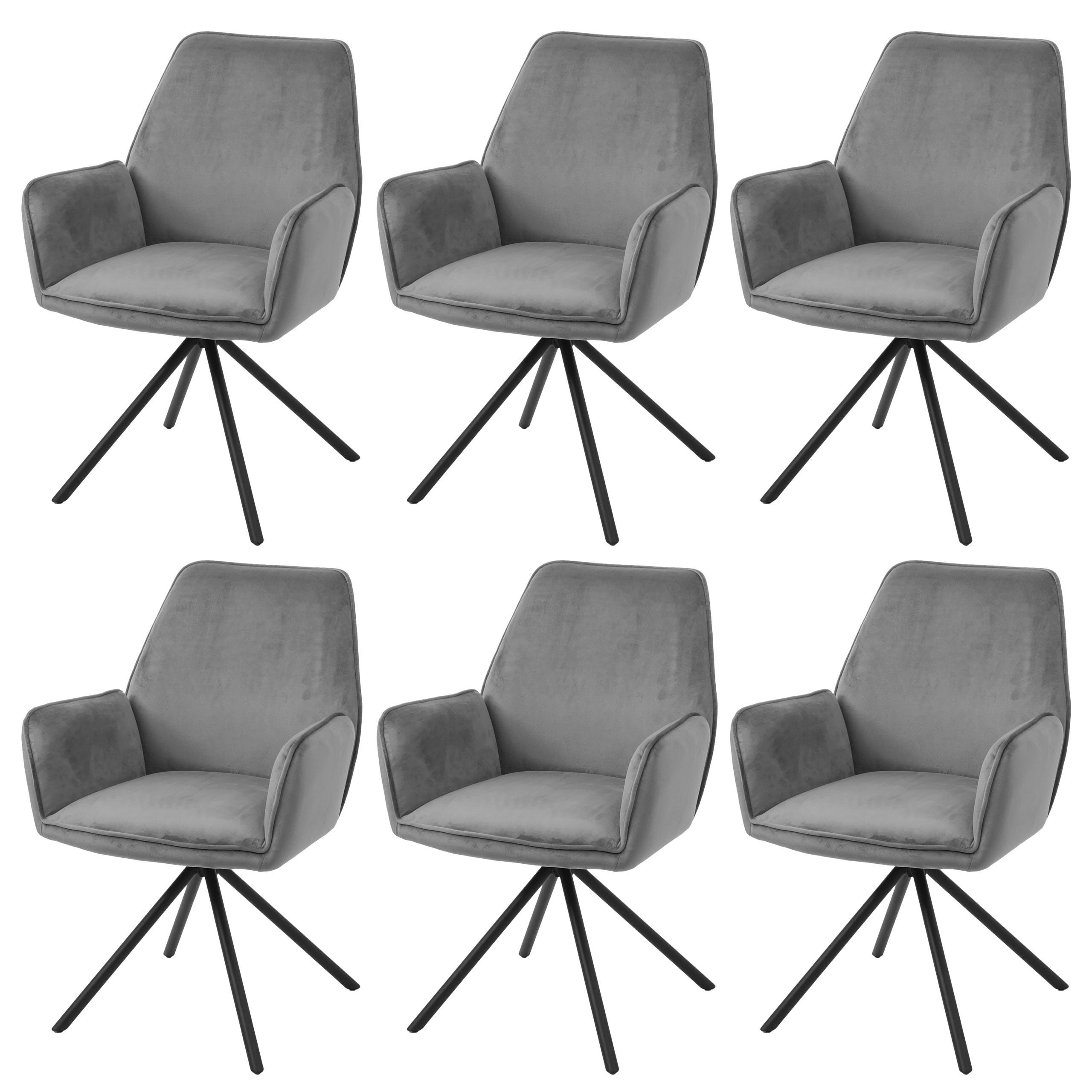 ESSZIMMERSTUHL Anthrazit, Schwarz 6er-Set - Dunkelgrau/Anthrazit, Textil (60/86/60cm) - MCW