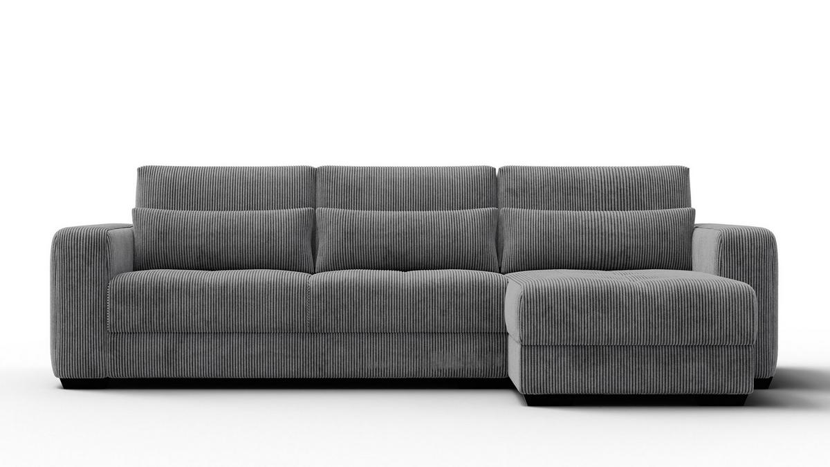 ECKSOFA OLI 4-Sitzer rechts, dunkelgrau - Dunkelgrau, Holz/Textil (295/172cm) - Wozimo