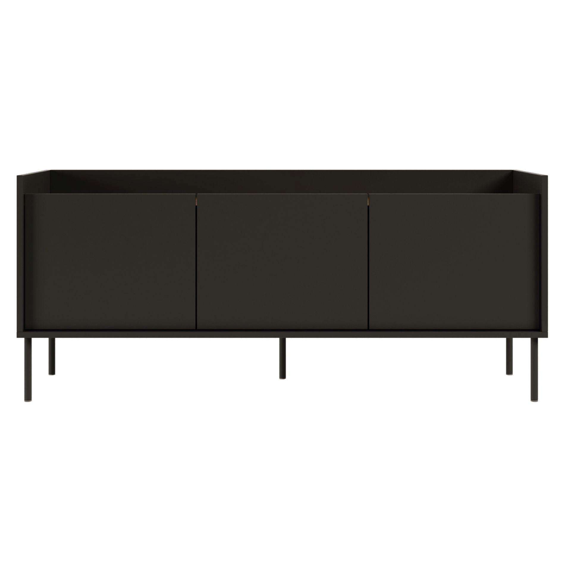 TV-SCHRANK Tovi Schwarz / Holzoptik Nussbaum 140 cm - Schwarz, Holzwerkstoff/Metall (139.8/58.5/36.4cm) - Selsey