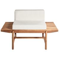 GARTENBANK Heller Holzfarbton Giaveno - Hellbraun/Weiß, Holz (135/84/65cm) - Beliani
