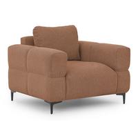 SESSEL Cardea in Bubble-Optik aus weichem Terrakotta Strukturstoff mit hohem Sitzkomfort - Terracotta/Schwarz, Holz/Textil (102/80/97cm) - S-Style Möbel